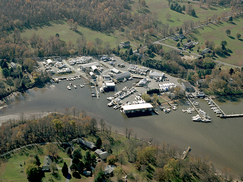 Aerial View - mooring field to right