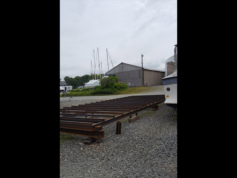 Firework barge fabrication being done right here at Bay Boat Works!