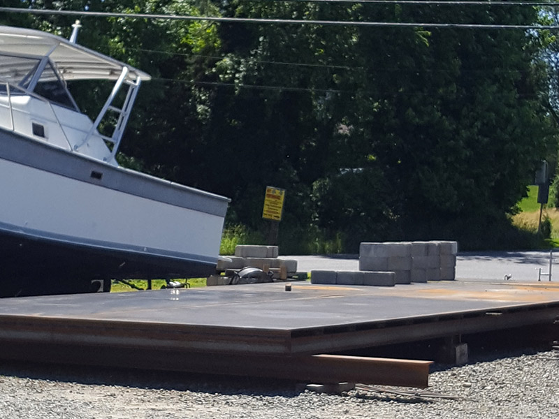 Firework barge fabrication being done right here at Bay Boat Works!